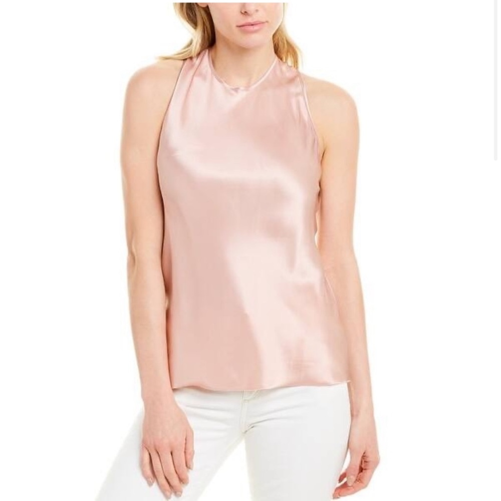 HELMUT LANG Pink Silk Satin Back Twist Barbiecore Top - NWT